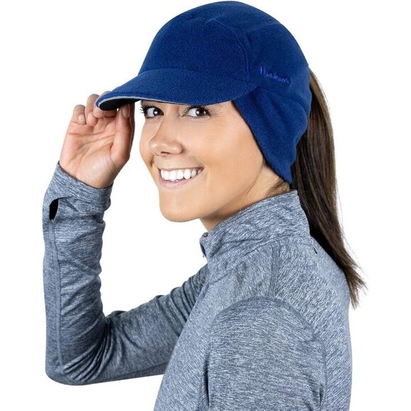 Women\'s Heather Indigo/teal Trailblazer Reflective Ponytail Hole Winter Hats main image 4